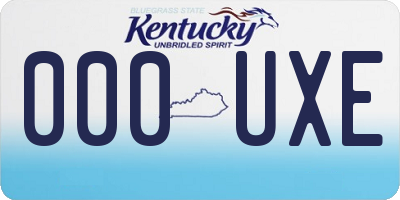 KY license plate 000UXE