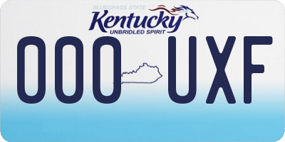 KY license plate 000UXF