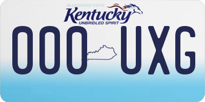 KY license plate 000UXG