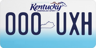 KY license plate 000UXH