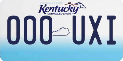 KY license plate 000UXI