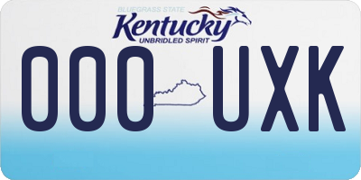 KY license plate 000UXK