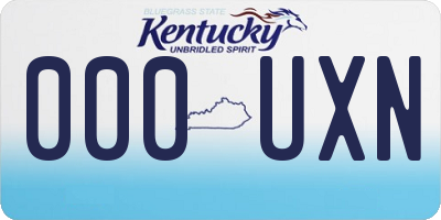 KY license plate 000UXN