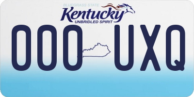 KY license plate 000UXQ