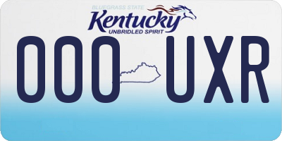 KY license plate 000UXR