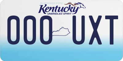 KY license plate 000UXT