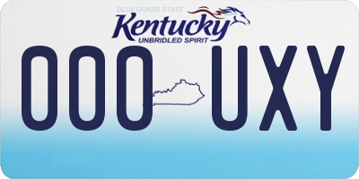 KY license plate 000UXY