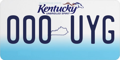 KY license plate 000UYG