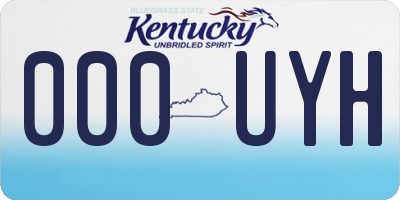 KY license plate 000UYH