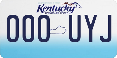 KY license plate 000UYJ
