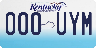 KY license plate 000UYM