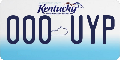KY license plate 000UYP