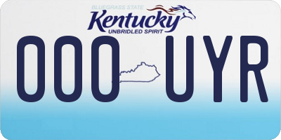 KY license plate 000UYR