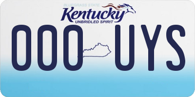 KY license plate 000UYS