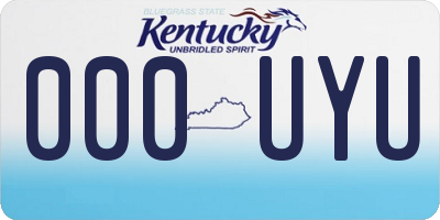 KY license plate 000UYU