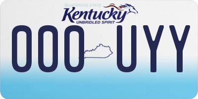 KY license plate 000UYY