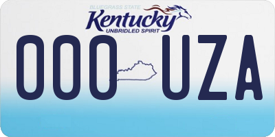 KY license plate 000UZA
