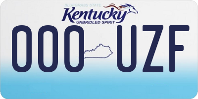 KY license plate 000UZF
