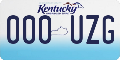 KY license plate 000UZG