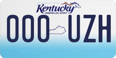 KY license plate 000UZH