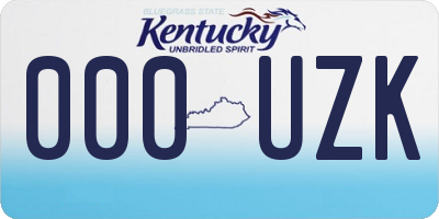 KY license plate 000UZK