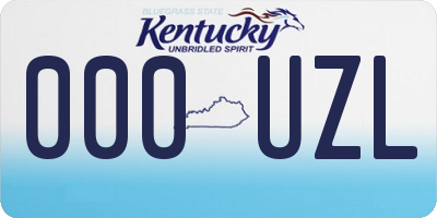KY license plate 000UZL