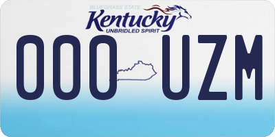 KY license plate 000UZM