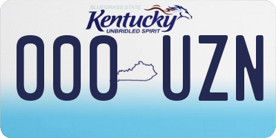 KY license plate 000UZN