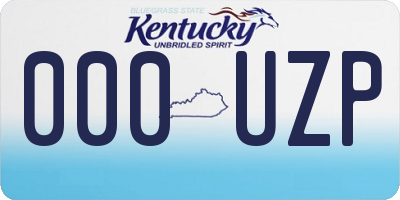 KY license plate 000UZP