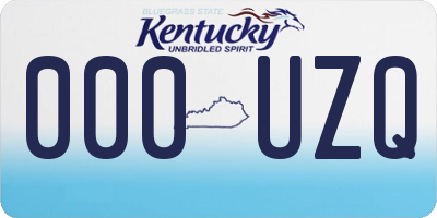 KY license plate 000UZQ
