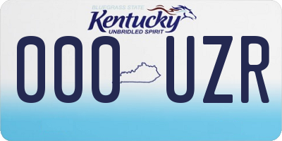 KY license plate 000UZR