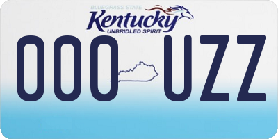 KY license plate 000UZZ