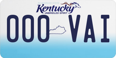KY license plate 000VAI