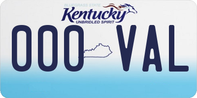 KY license plate 000VAL