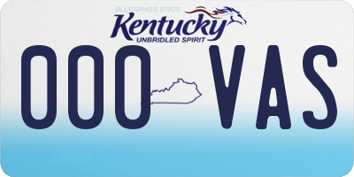 KY license plate 000VAS