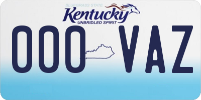 KY license plate 000VAZ