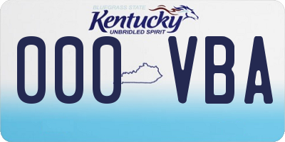 KY license plate 000VBA