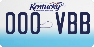 KY license plate 000VBB