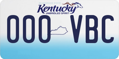 KY license plate 000VBC