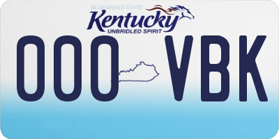 KY license plate 000VBK