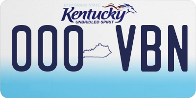 KY license plate 000VBN