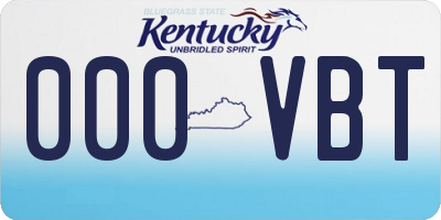 KY license plate 000VBT