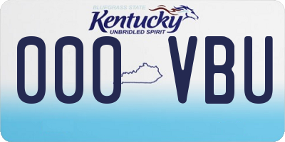 KY license plate 000VBU