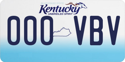 KY license plate 000VBV