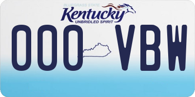 KY license plate 000VBW