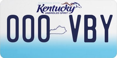 KY license plate 000VBY