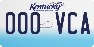KY license plate 000VCA