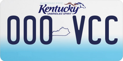 KY license plate 000VCC