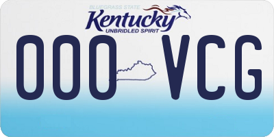 KY license plate 000VCG