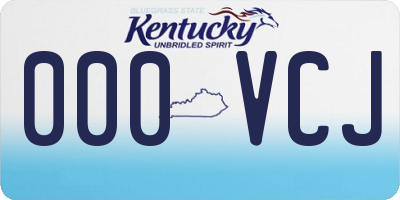 KY license plate 000VCJ